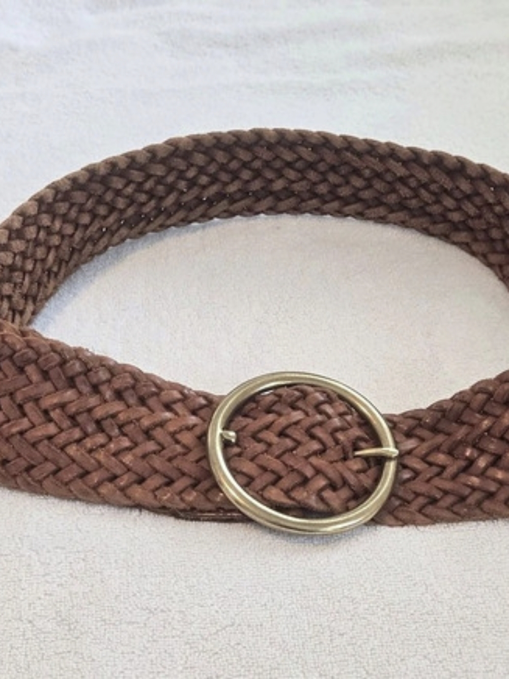 Cole Haan Woven Leather Belt in Brown Size Large